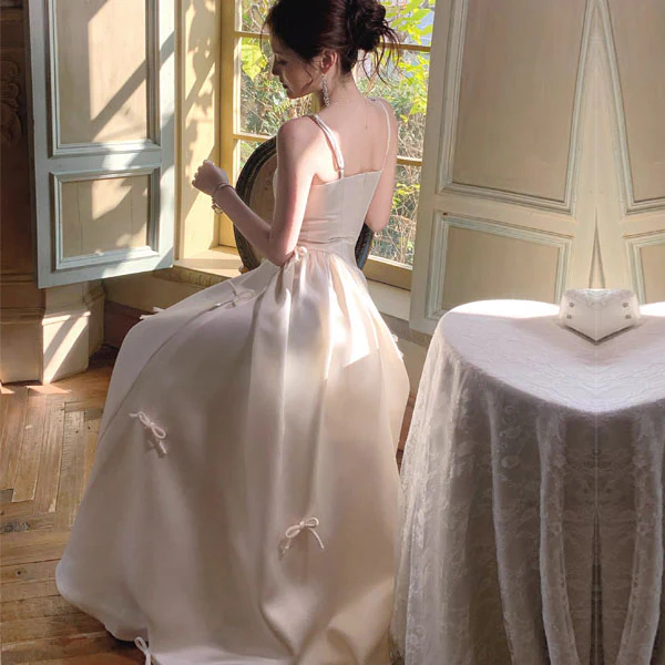 Yuri Romantic Ivory Delicate Bows Evening Dress - Image 5