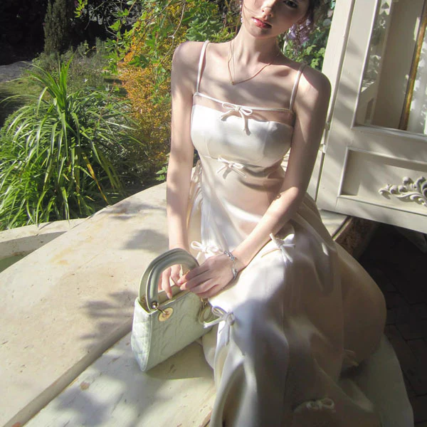 Yuri Romantic Ivory Delicate Bows Evening Dress - Image 8