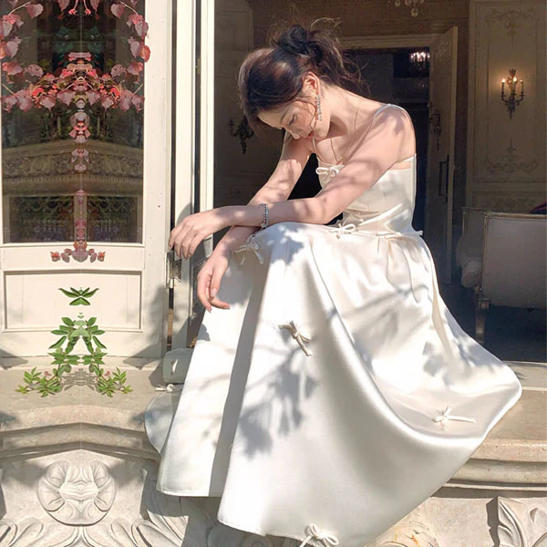 Yuri Romantic Ivory Delicate Bows Evening Dress - Image 9