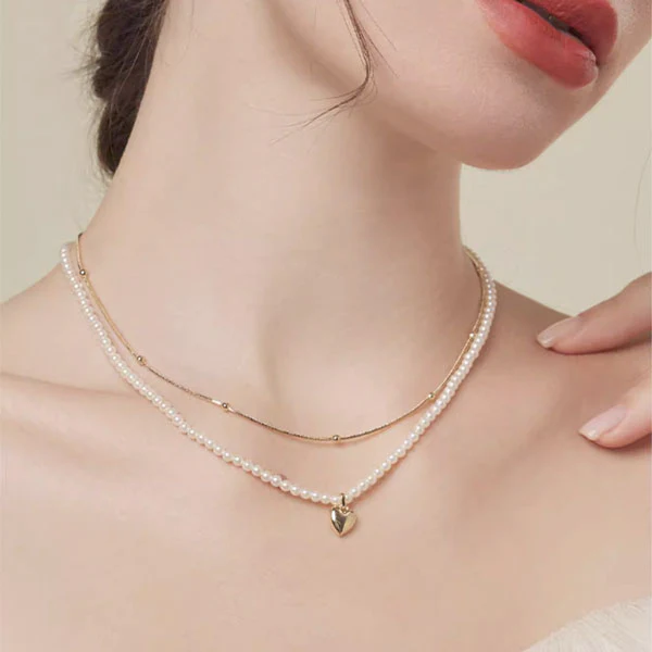 Zoey Classy Pearl Layered Necklace - Image 2