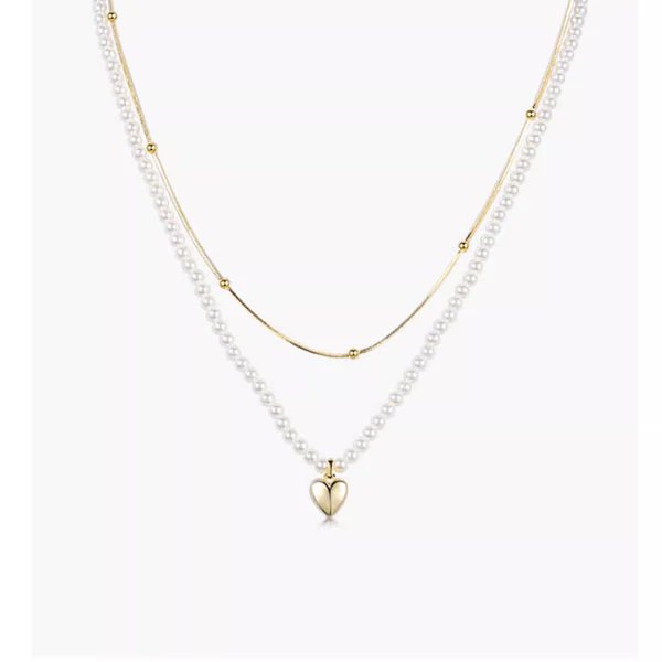 Zoey Classy Pearl Layered Necklace - Image 3