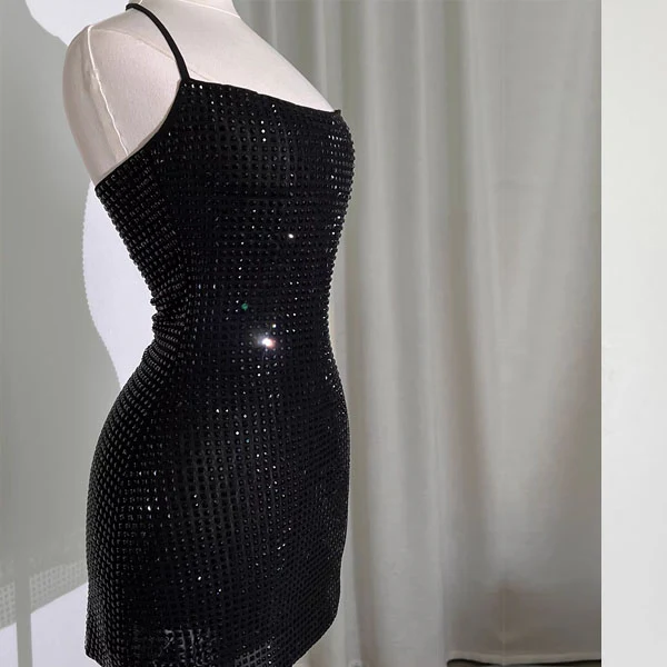 Zoey Sparkling Glitter Halter Mini Dress - Image 5