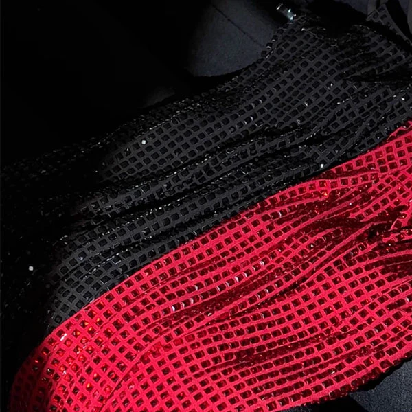 Zoey Sparkling Red Glitter Halter Mini Dress - Image 7