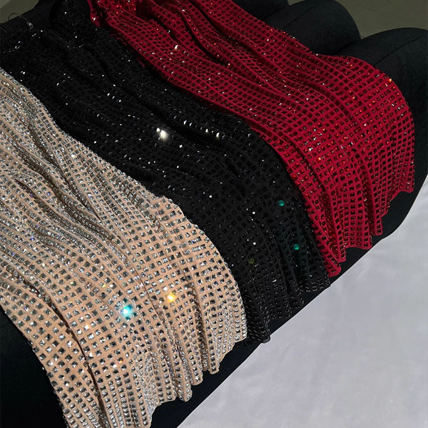Zoey Sparkling Red Glitter Halter Mini Dress - Image 8